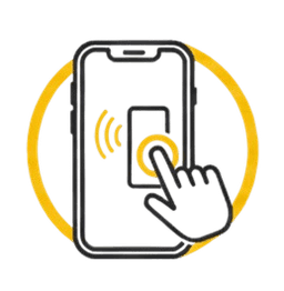 Aproxime o cartão ou carteira digital